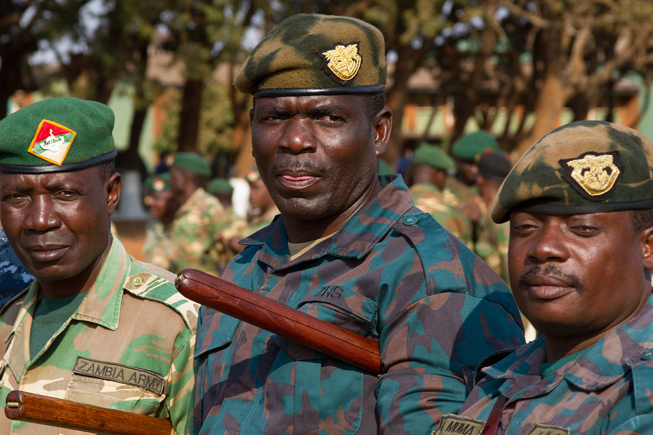 Service members and delegates from more than 40 nations gather at the Zambian Army headquarters for the opening ceremony for Africa Endeavor (AE) 2013 in Lusaka, Zambia, Aug. 7, 2013
